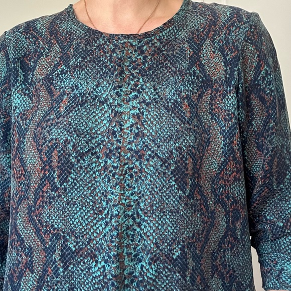 Snake Skin Printed 100% Silk Top - Picture 4 of 6
